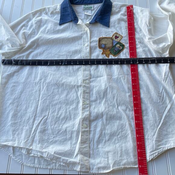 Quacker Factory white angel buttondown shirt size 2X - Picture 6 of 7